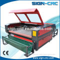 Chinese SIGN 1610 Roll fabric auto feeding system laser cutting machine / 80w laser cutter for fabric